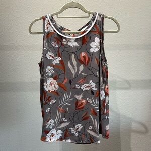 Loft Outlet fall color floral tank blouse M
